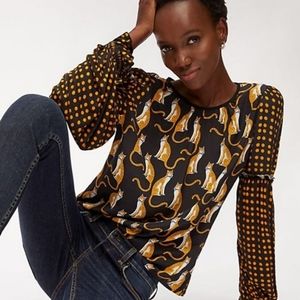Anthropologie Bl-nk Brienz Leopard Blouse  S